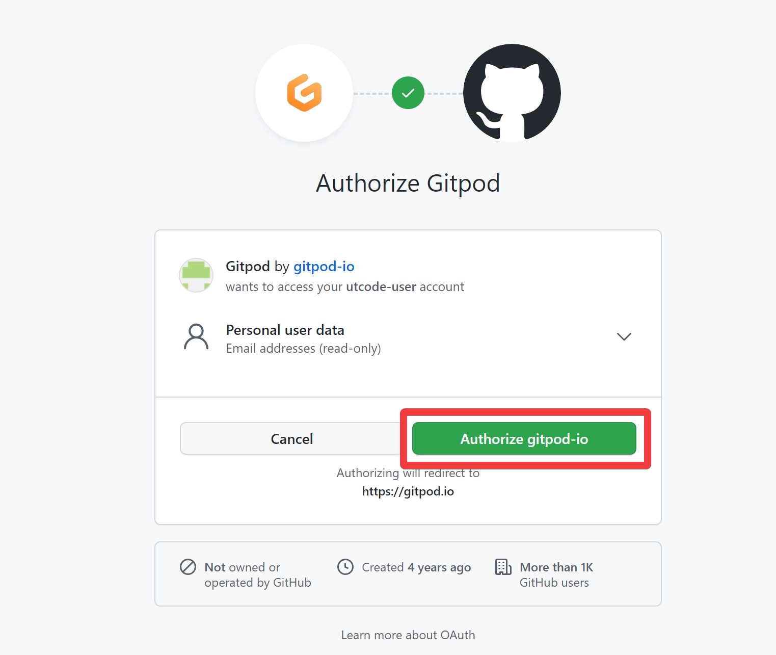 Authorize GitHub